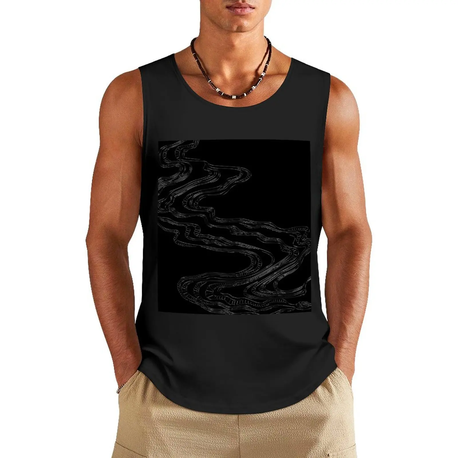 

Smoke Swirl (greyscale) Tank Top sleeveless t-shirts man men clothing Vest male