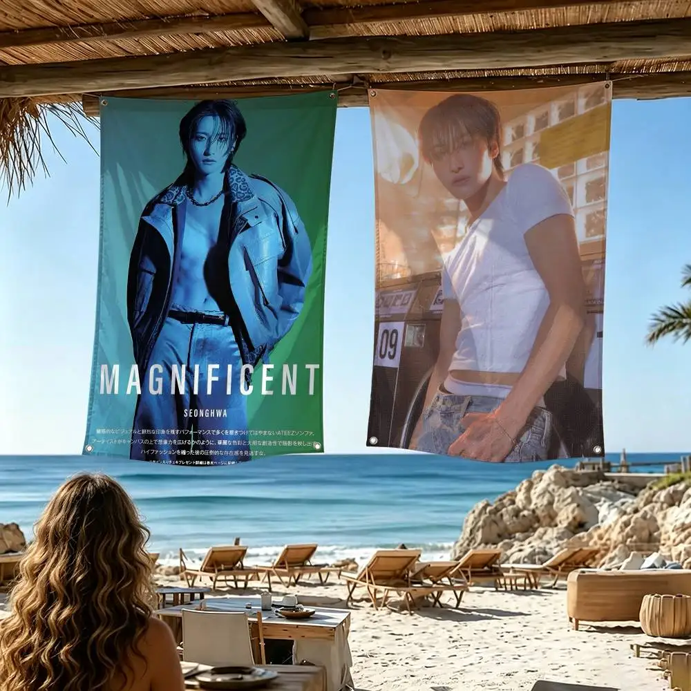 Popular Boy Band A-ATEEZ Seonghwa  Flag Suitable For Party Club Outdoor Interior Wall Decoration Banner Fans Gift
