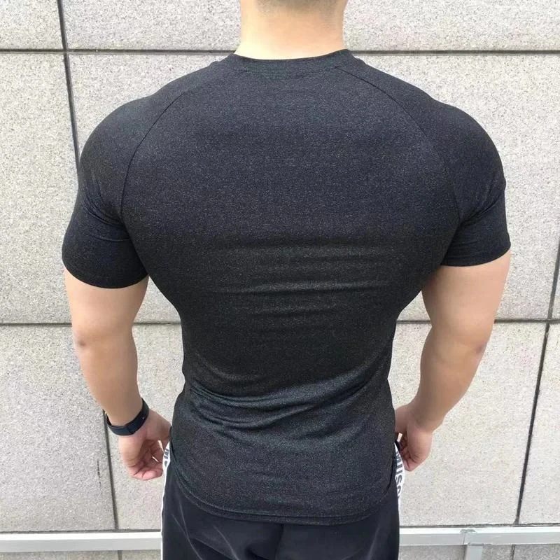 2024 New Men Summer Short Sleeve Fitness T Shirt Running Sport Gym Compression T Shirt Workout Casual High Quality Tops Clothing