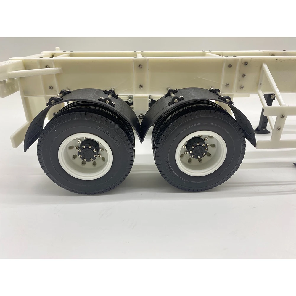 20-foot Trailer Container Chassis 2-axle Frame Trailer for 1/14 Tamiya RC Truck Scania 770S Benz Actros 3363 Volvo MAN Car Parts