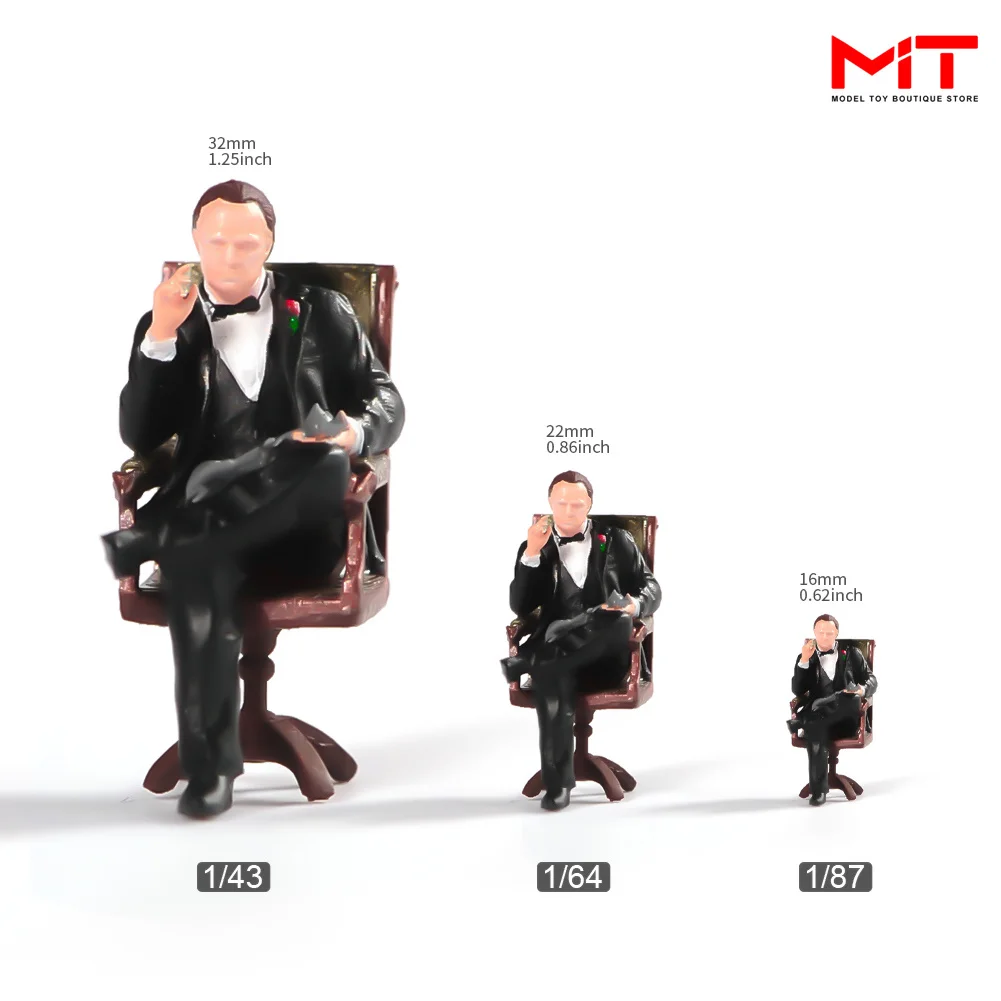 Miniature Figurines 1/87 1/64 1/43 1/24 Film Characters Father Stand Posture Seat Old Man Doll Model Creative Scene Figure Props