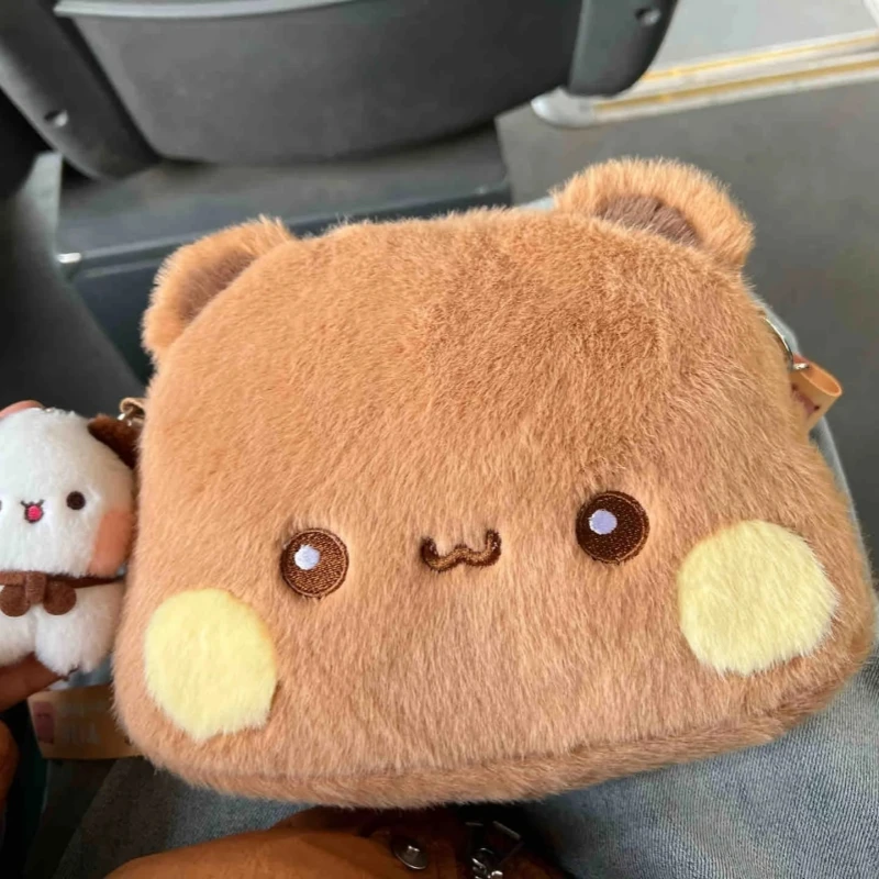 Lindo Yier Panda oso Anime mochila de felpa Bubu mochilas de felpa lindos monederos bolsos de hombro bolsas para teléfono móvil regalos para novia