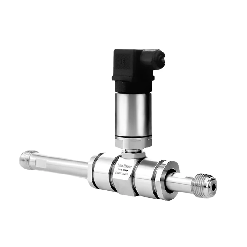 DN15 DN20 Liquid Turbine Flow Meter 4-20ma Male Thread SS304 Pure Water Diesel Alcohol  Hydraulic Fuel Oil Flow Meter Sensor