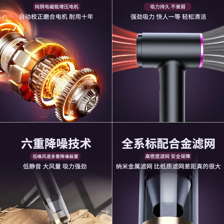 車用掃除機 ブラシレス ワイヤレス充電 ハンディ ミニ ポータブル 両用 超強力 吸力