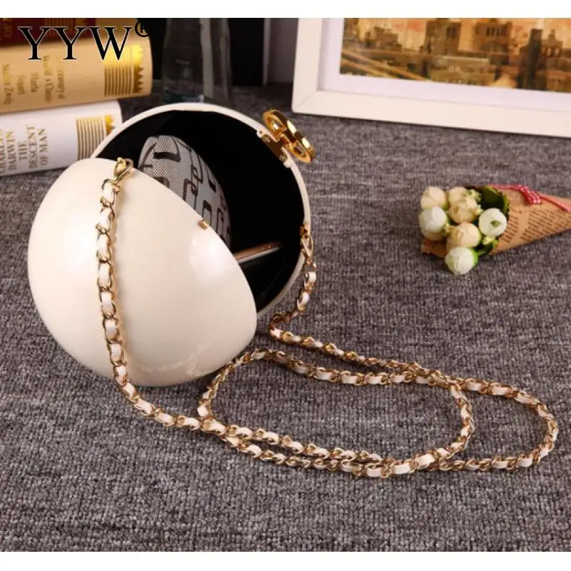 Luxury Womens Evening Bag Round Ball Wedding Handbag Pearl Design Exquisite New Fashion Ladies Party Crossbody Bag Bridal Clutch