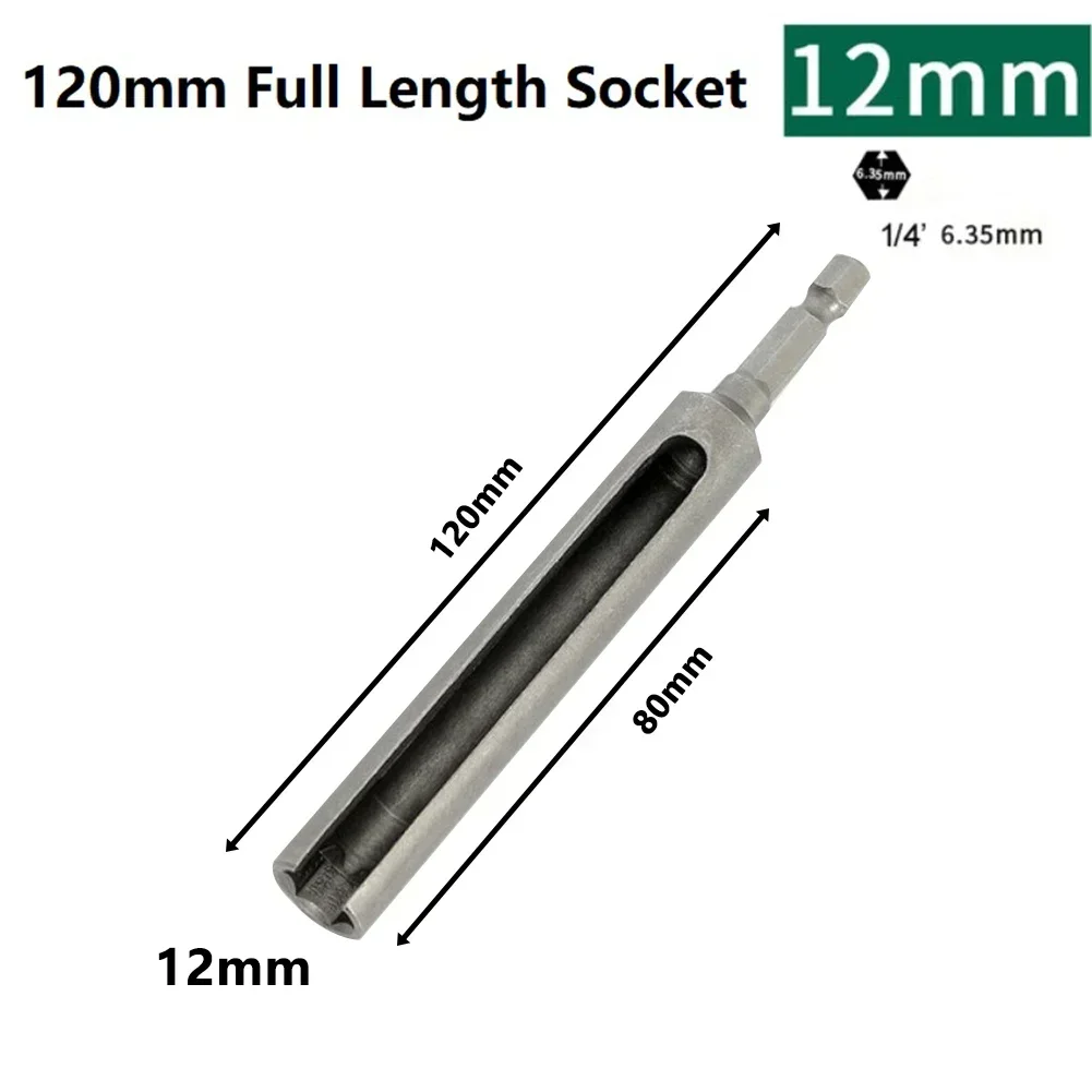 Imagem -03 - Hex Porca Driver Soquete Entalhado de Mudança Rápida Hex Haste Entalhada Broca Chave de Soquete Ferramenta Soquete Aberto Profundo 819 mm Longo 120 mm