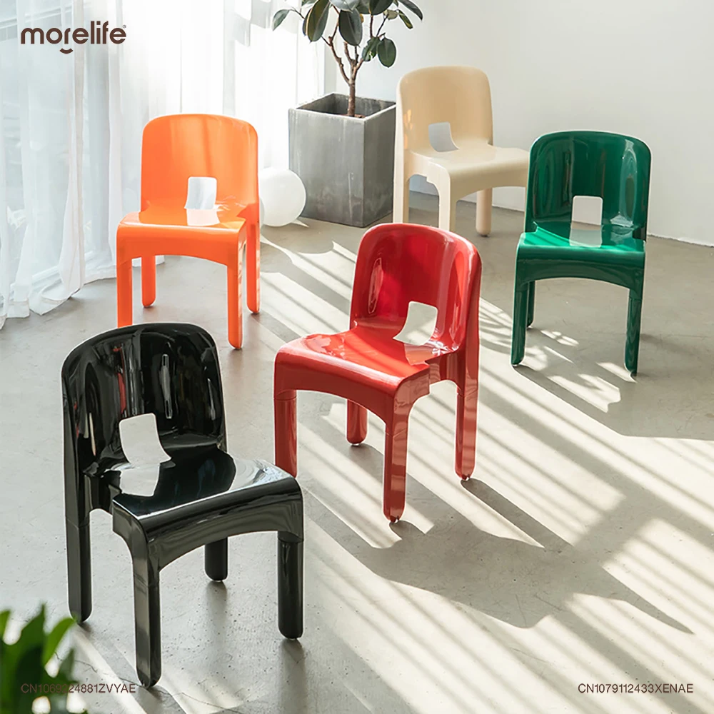 

Nordic Antique Plastic Dining Chairs Restaurants Plastic Backrest Chair Coffee Shops Milk Tea Shops Backrest Chair INS Furniture