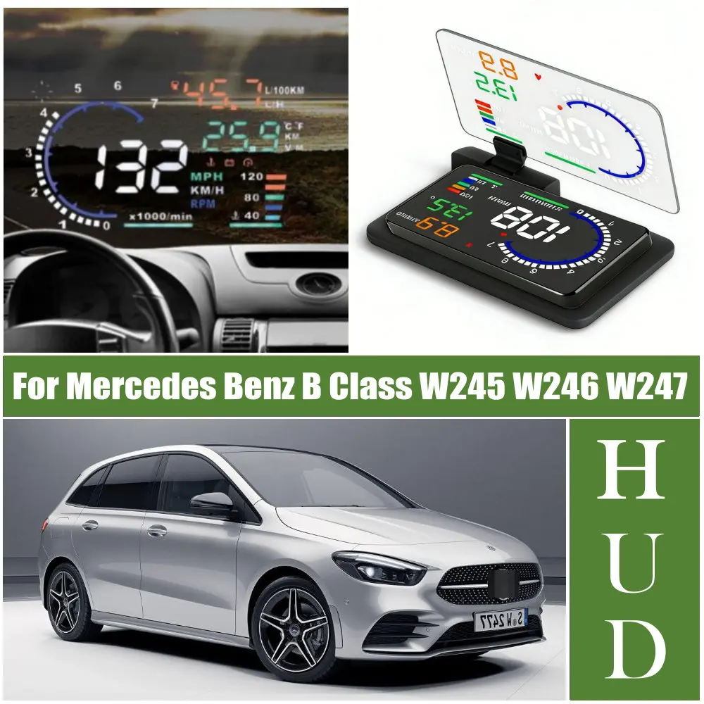 Car LED Windshield Projection HUD Head Up Display For Mercedes Benz B Class W245 2005-2011 W246 2011-2018 W247 2018-2026