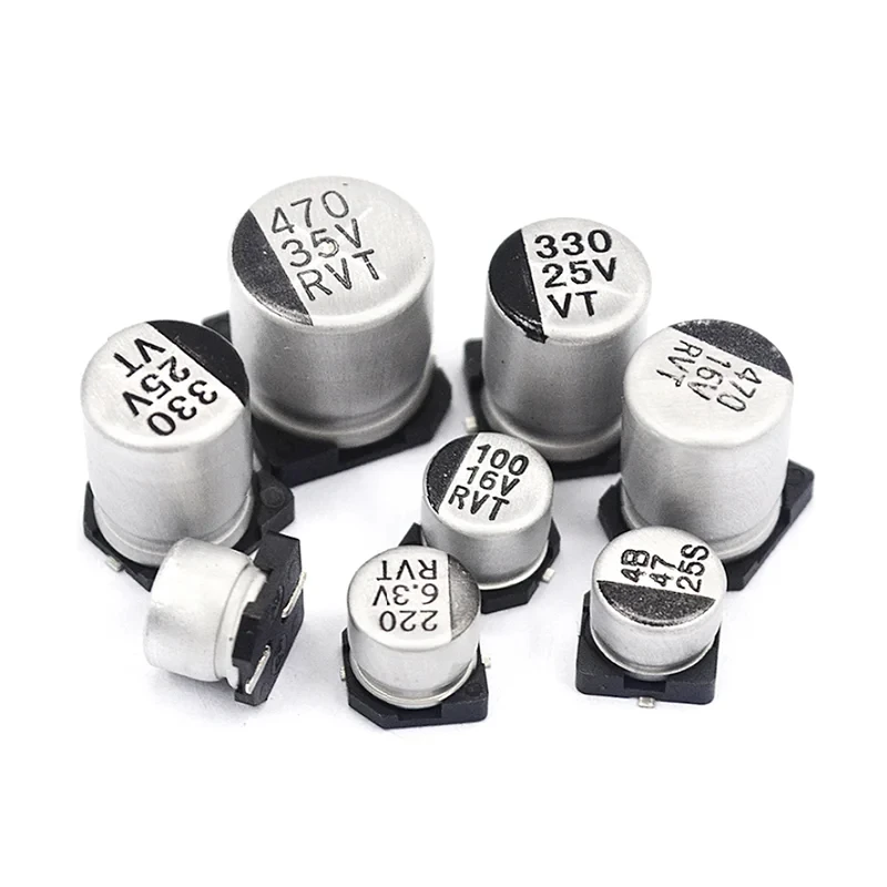 10PCS SMD Electrolytic Capacitor 6.3V 10V 16V 25V 35V 50V 63V 100V 400V 2.2 10 22 33 47 100 220 330 470 560 680 1000UF 1~2200UF