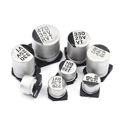 10PCS SMD Electrolytic Capacitor 6.3V 10V 16V 25V 35V 50V 63V 100V 400V 2.2 10 22 33 47 100 220 330 470 560 680 1000UF 1~2200UF
