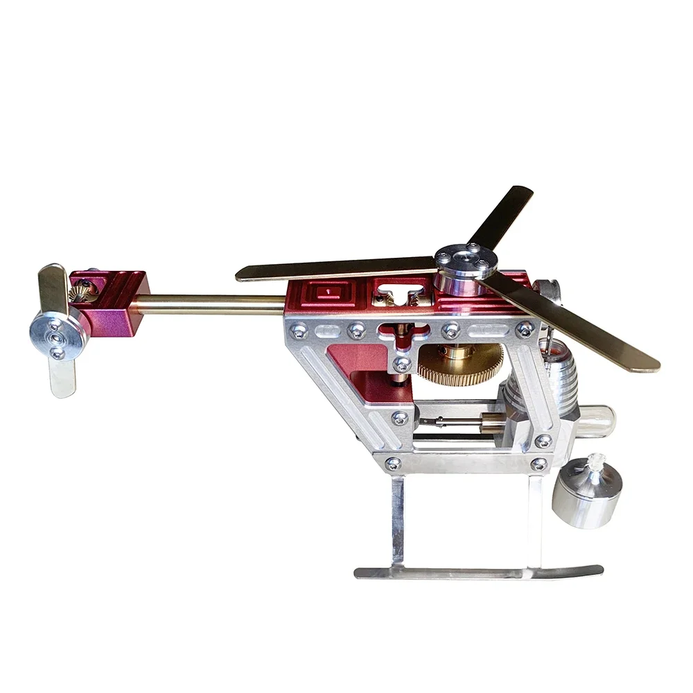 Y-vorm Mini Helikopter Modelbouwpakket voor volwassenen Metalen hetelucht Stirlingmotor Aangedreven motorgenerator Kindercadeau