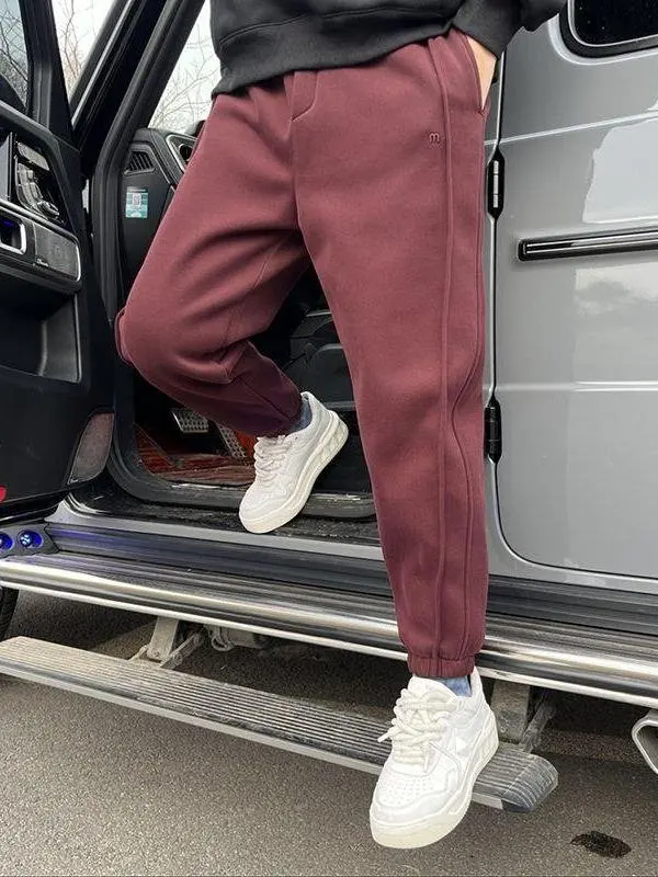 

Мужские зимние утепленные спортивные брюки-карго свободного кроя, теплые повседневные брюки в трендовом корейском стиле