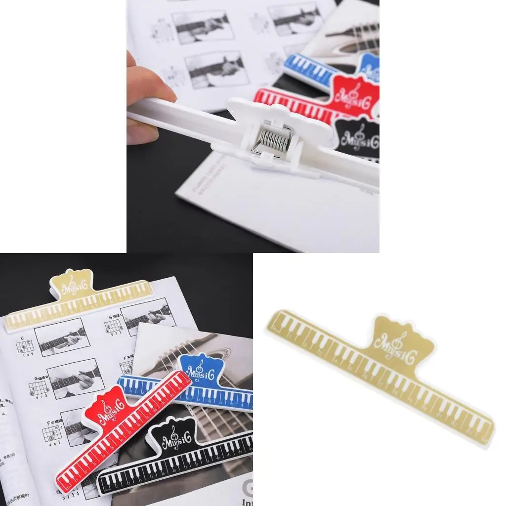 Q39E Sheet Music Clip Colors Plastic Music Book Page Music Note Clamp Piano Holder