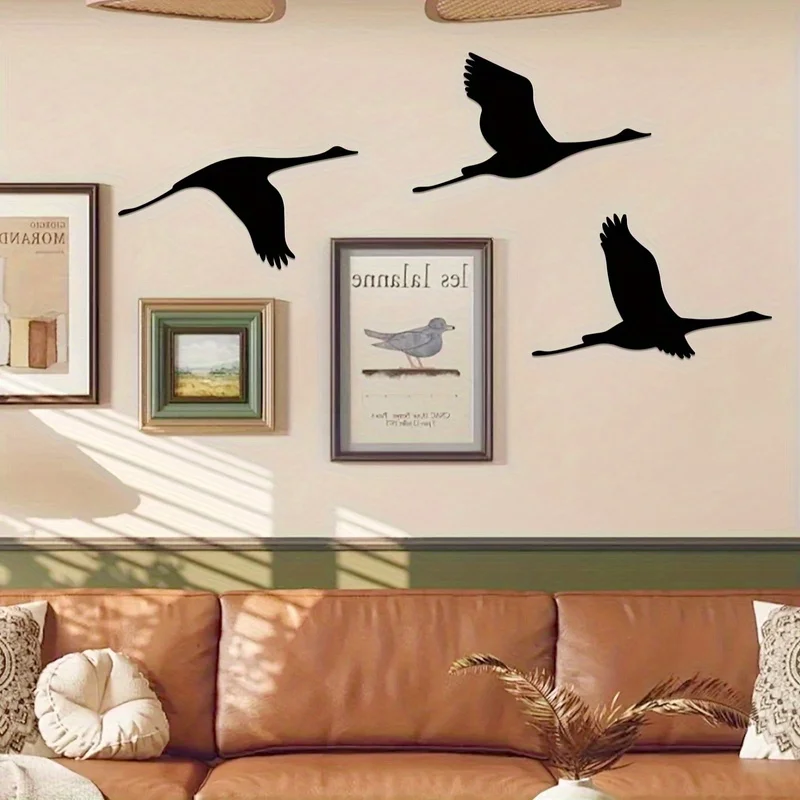 CIFBUY Crane Bird Iron Wall Art Rustproof Hanging Plaque Indoor Outdoor Living Room Bedroom Home Decor Ornament Accent Stylish
