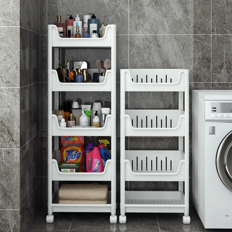 

‌ Многоуровневая тележка на колесиках — компактный мобильный органайзер для хранения вещей для ванной комнаты, спальни, кухни и детской комнаты, сверхмощный с колесами