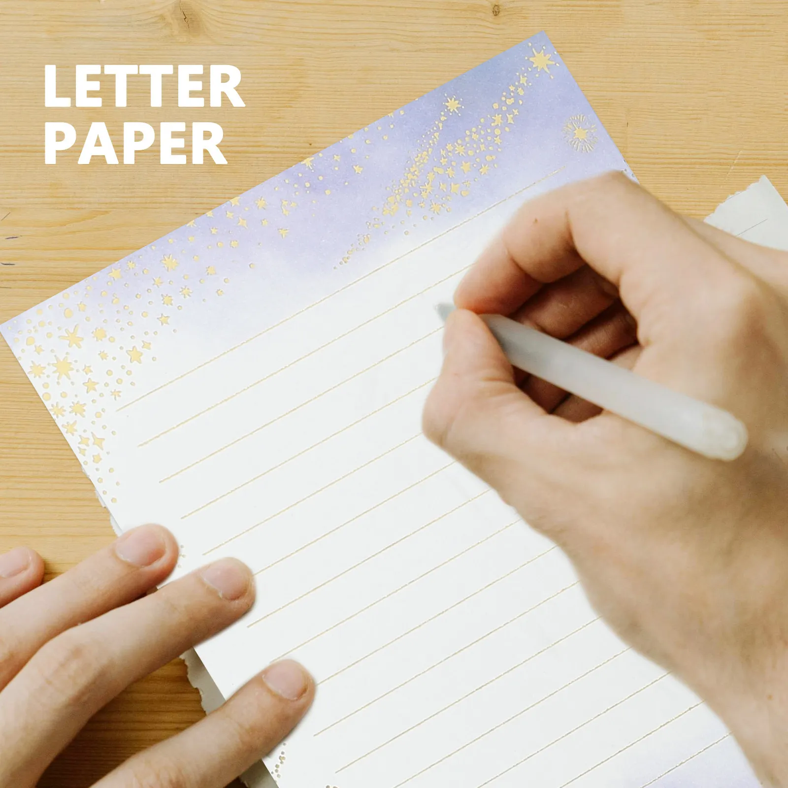 A5 Gold Embossed Vintage Letterhead Paper – 24 Sheets Elegant Floral Border Lined Stationery for Wedding Invitations