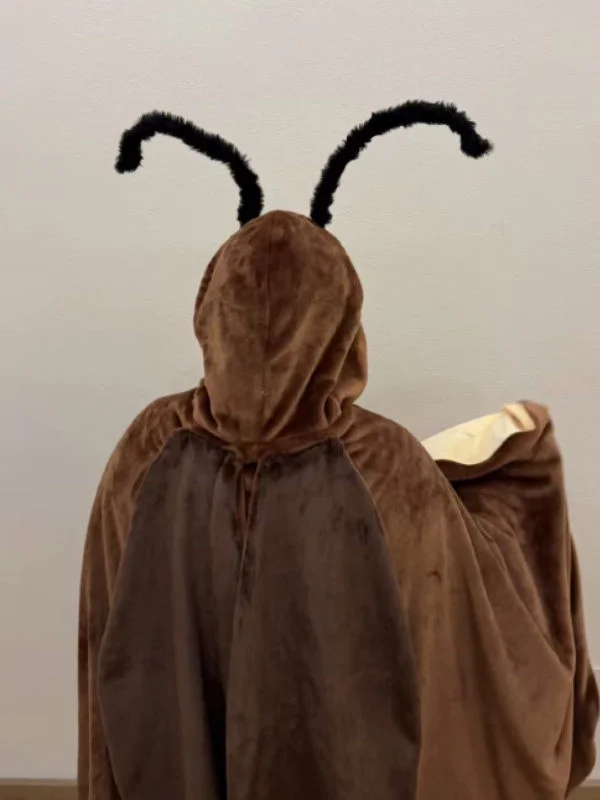 Cute Cockroach Plush Cape Wearable, Blanket Funny Insect Wings Detachable, Antennas Soft Warm Shawl Cosplay, Gift For Kids Adult
