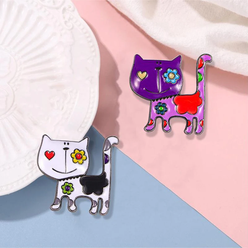 Cute Cartoon Cat Lapel Pins Metal Enamel Pin Cartoon Brooches For Women Badges On Backpack Jewelry Nurse Doctor Accessories Gift