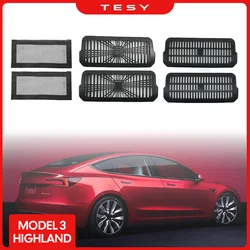 Sob o assento traseiro Air Vent Proteger Capa, Anti-Bloqueio Tomada do banco traseiro, Grade Protector Acessórios, Fit para Tesla Model 3, 2022