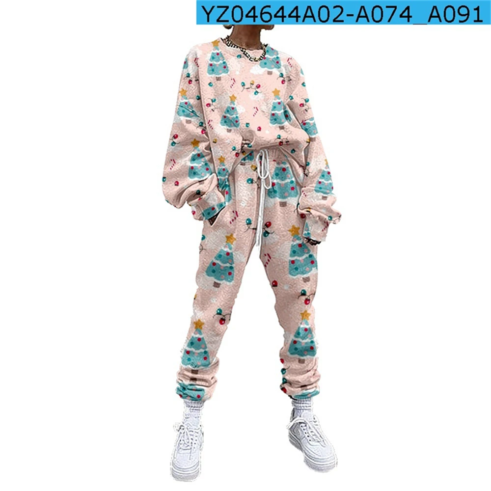 

Women's Casual Long Sleeve Pullover Round Neck Sweatshirt And Pant Set Sport Wear Two Piece Tracksuit Set