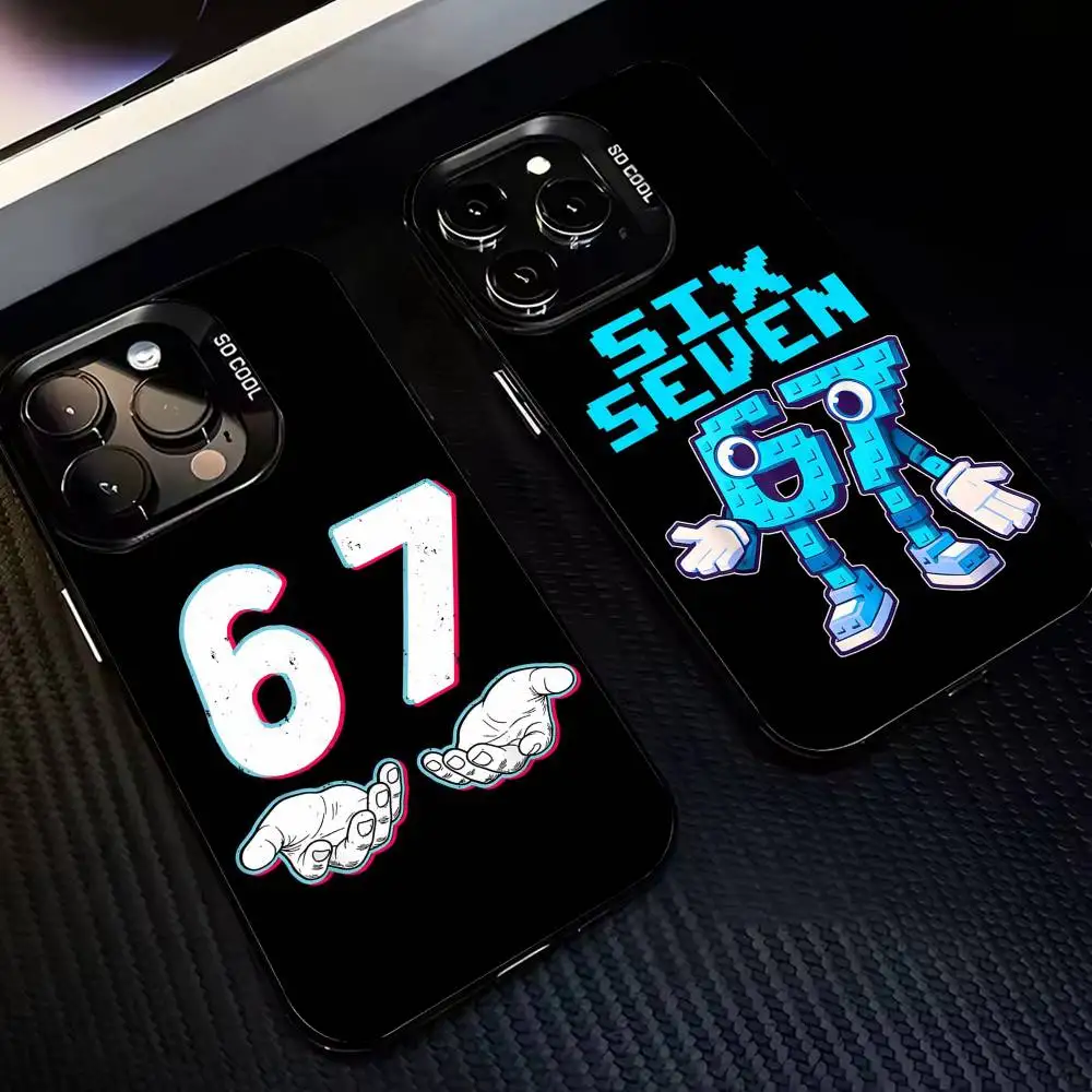 

S-Six SS S-Seven 67 Phone Case For iPhone 17,16,15,14,13,12,11 Plus,Pro Max,XS,Colorful Silver Black Cover