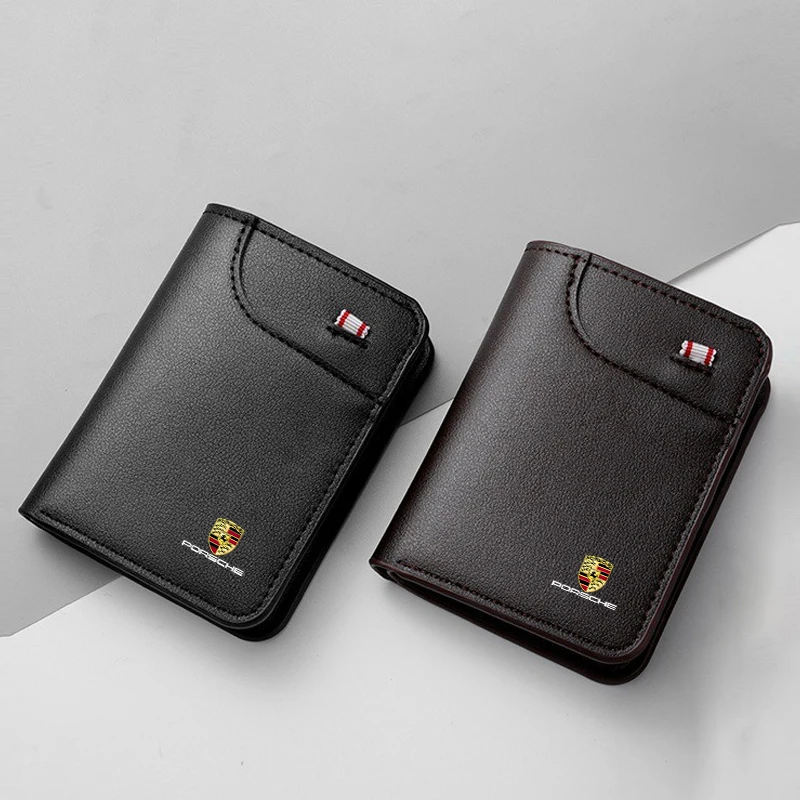 New Style Car Ultra-thin Small Wallet Lightweight Thin Wallet For Porsche 911 Cayenne Carrera-GT 928 Panamera Boxster Macan 918