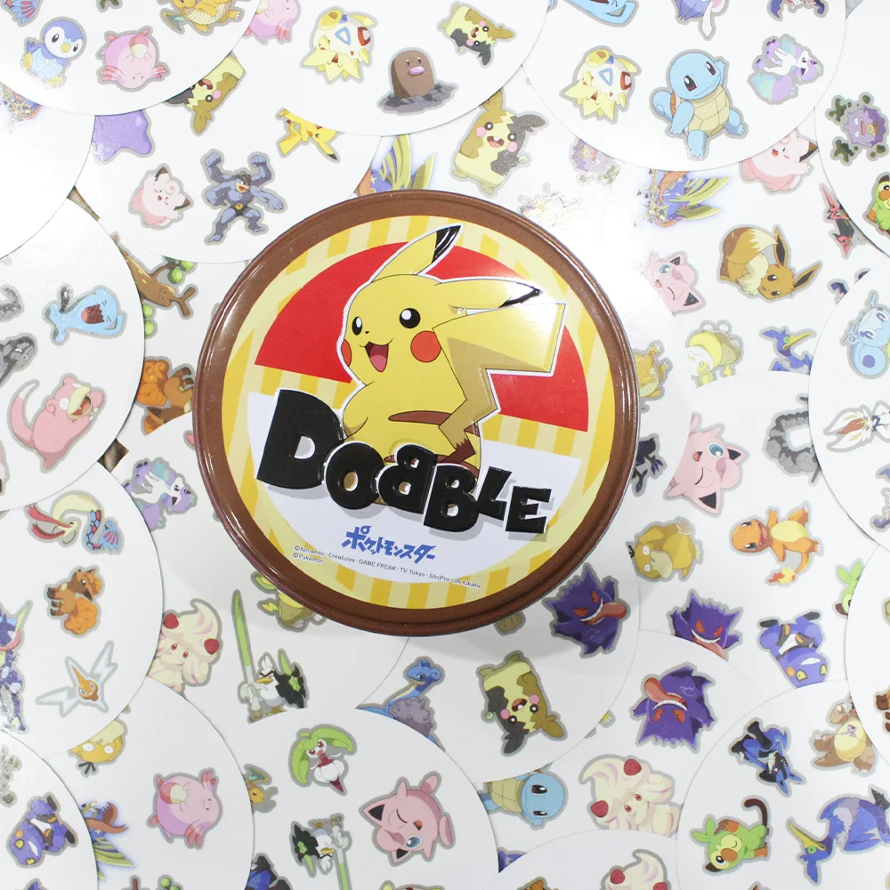 Dobble Disney-Spot Portableゲーム,100周年記念,ポケモン,pikachu,mirage Studio,pour Patw,ボードゲーム,メタルボックス,子供向けギフト