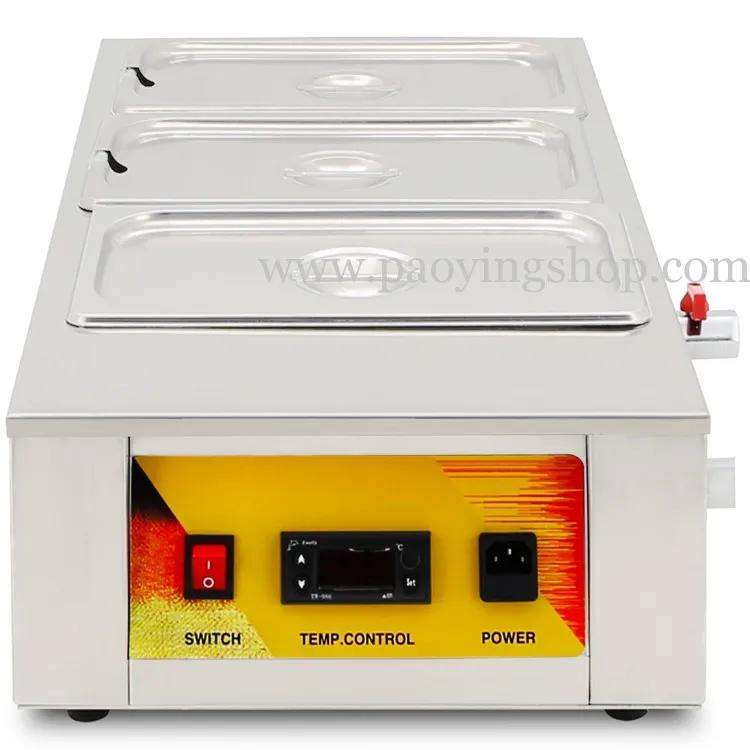 OEM ODM Heavy Duty 3 Pan Bain Marie 110v 220v Electric Chocolate Tempering Melter Machine