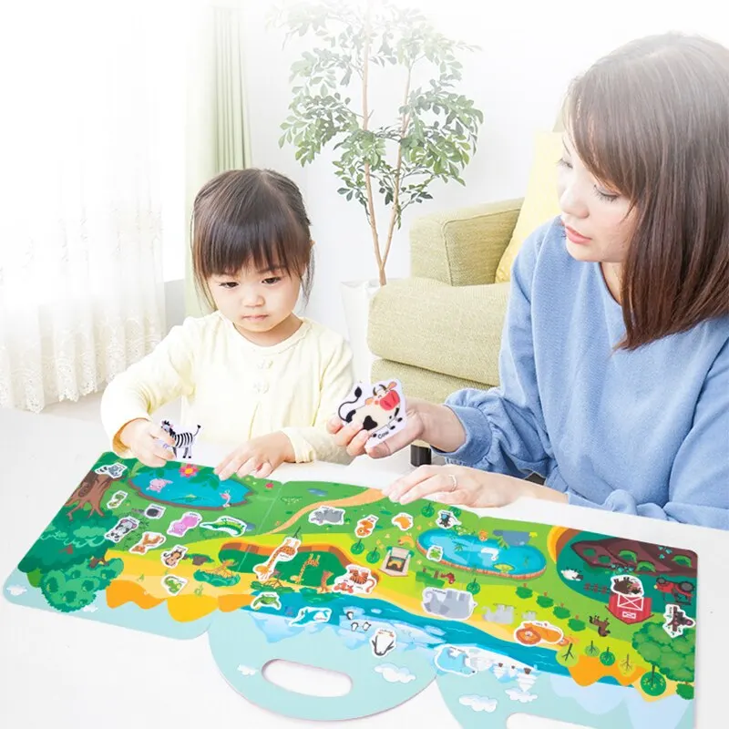 Early Childhood Education Scene Sticker Book Focus Cultivation Quiet Sticker Book Enlightenment Puzzle Cognitive Sticker Book