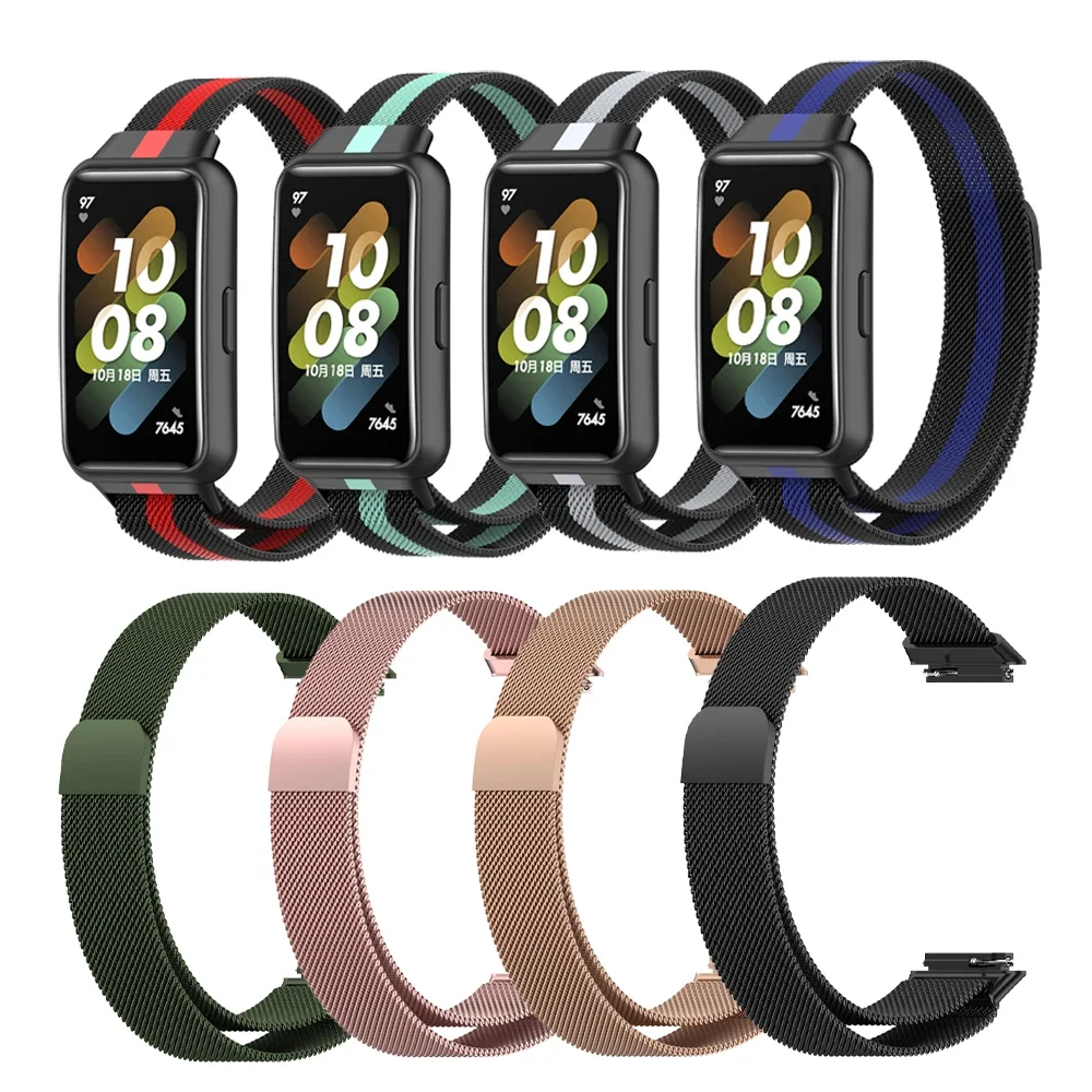 

Stainless Steel Strap For Huawei Band 8 7 Magnetic Sport Loop Wriststrap For Huawei 6 Pro Honor Band 6 Metal Bracelet Correa