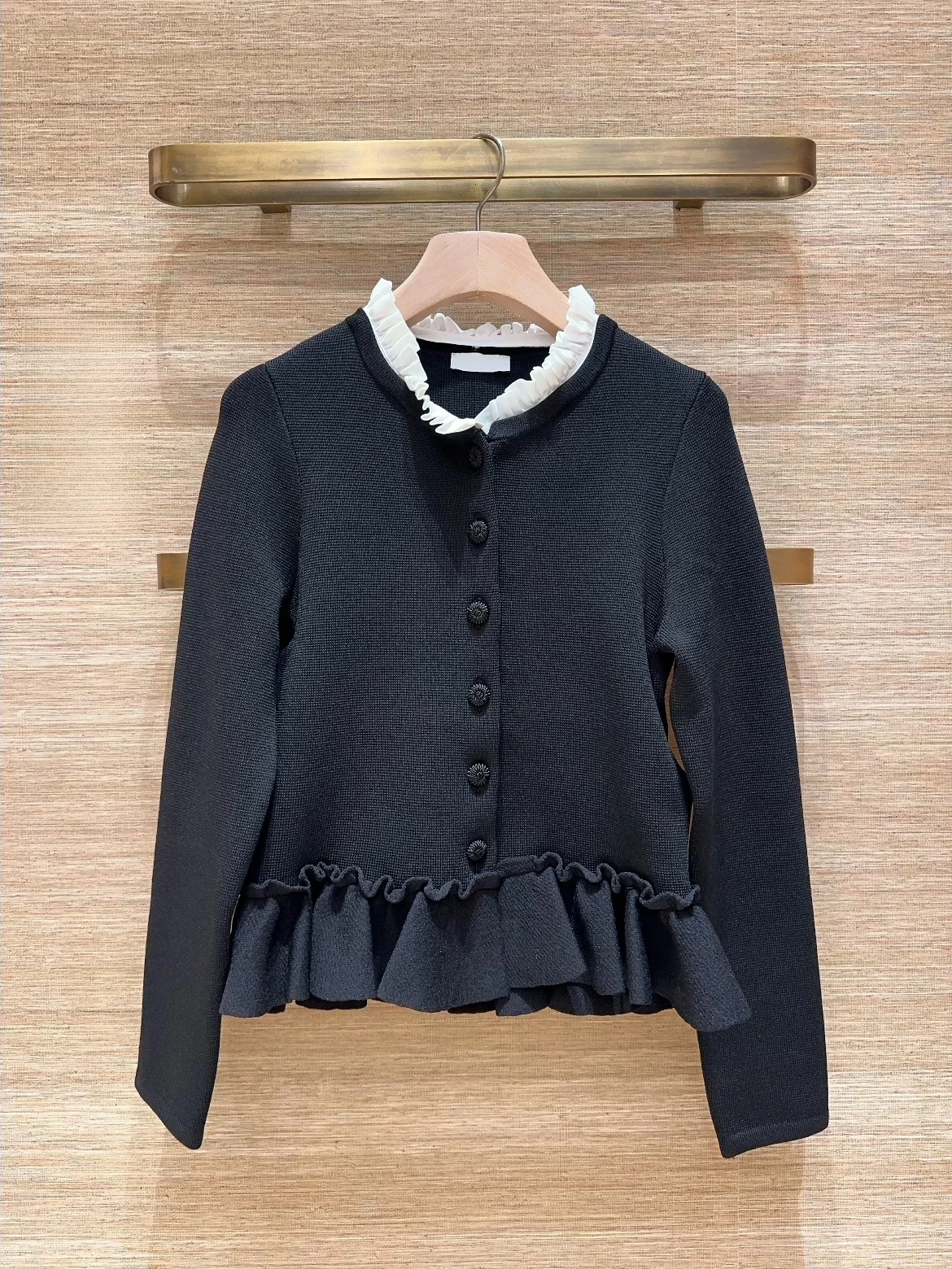 

Heidd Early Spring 2026 Detachable Mushroom Lace Collar Hem Knitted Sweater French Style Medium Softness Viscose Nylon Spandex