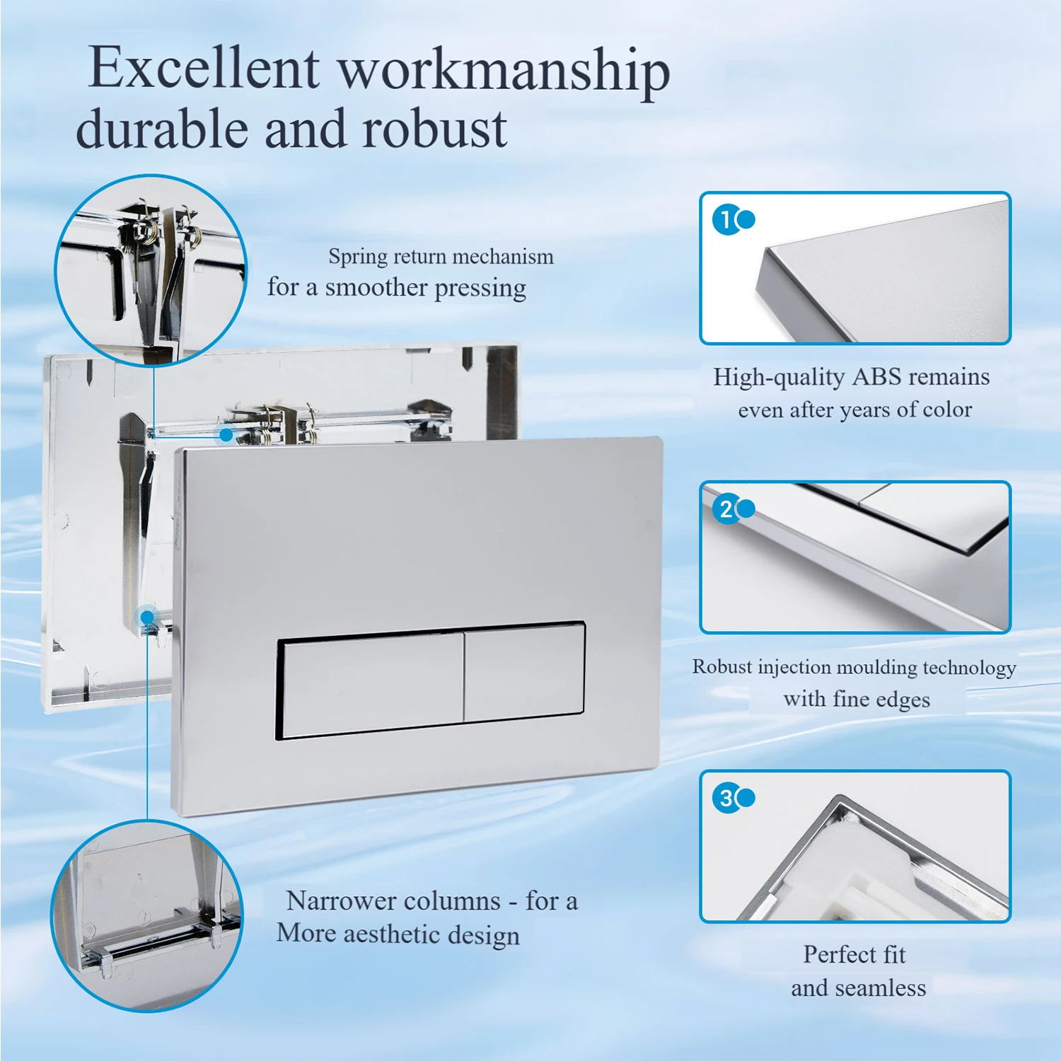 لوحة المحرك المزدوج المتدفقة المتوافقة مع أجزاء المرحاض الفضية المطلية بالكهرباء Geberit تناسب Sigma01 20 30 استبدال موثوق #5