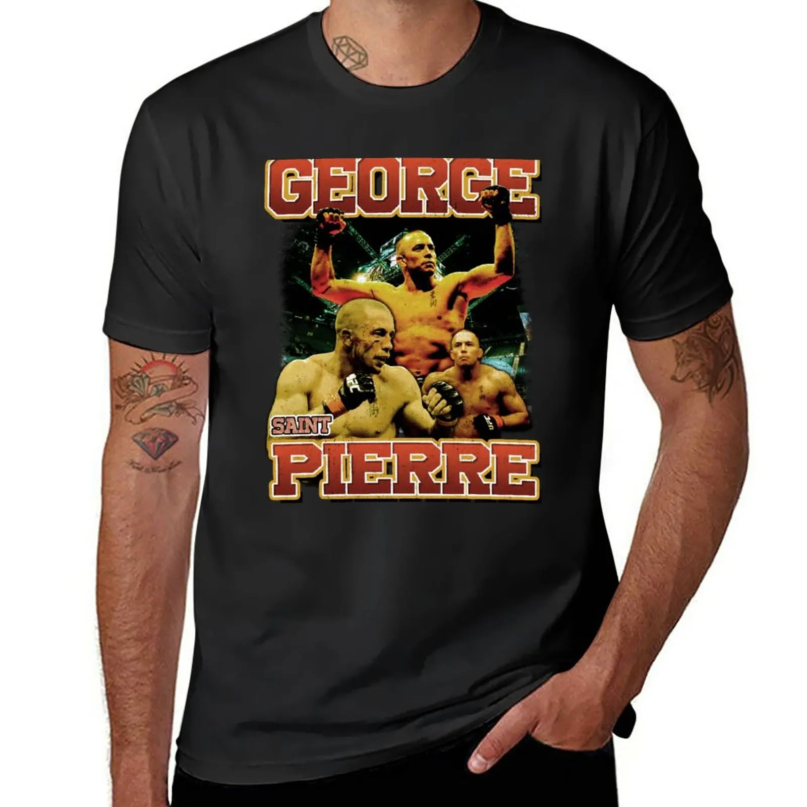 

New George Saint Pierre GSP T-Shirt korean fashion t shirt man funny t shirts for men