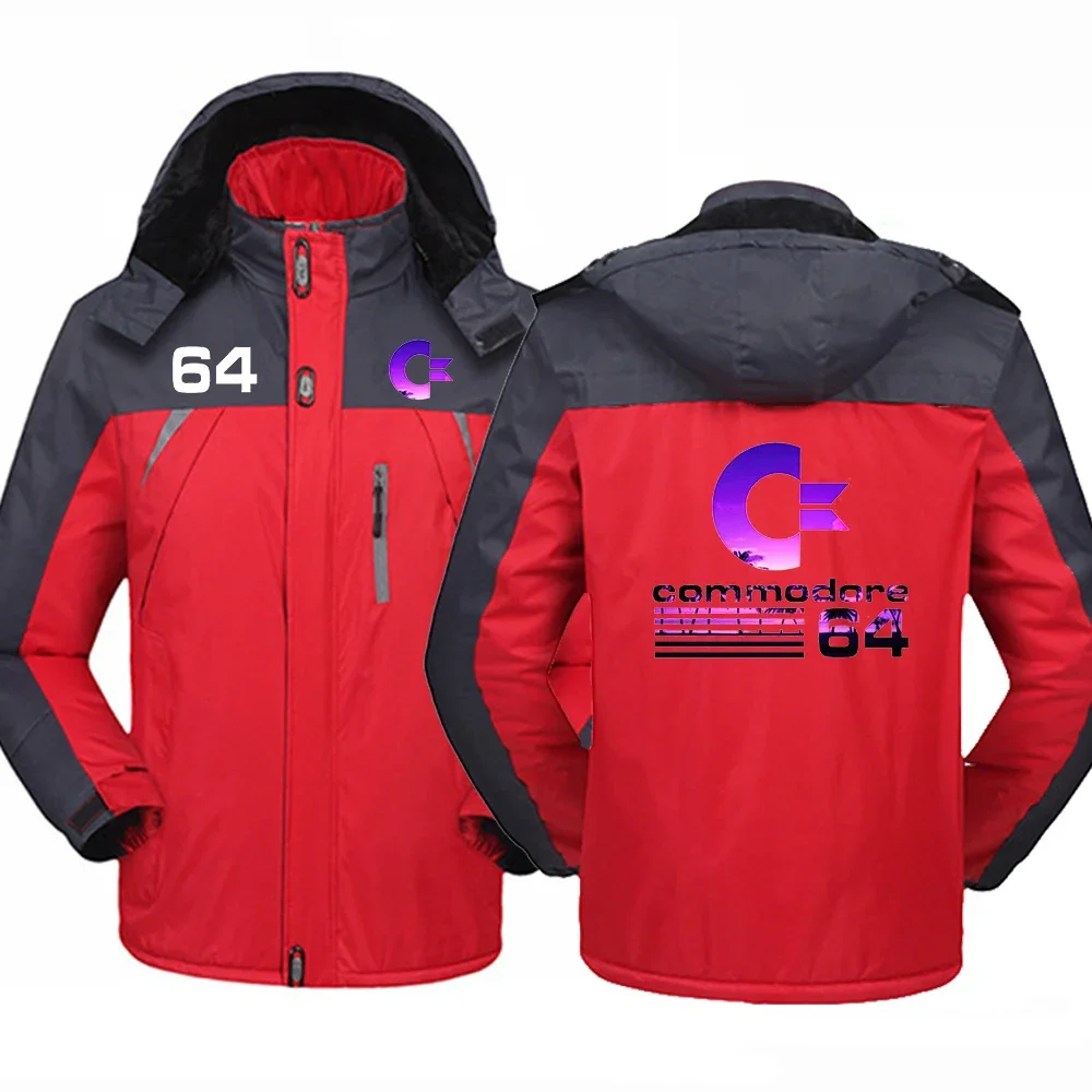 Commodore 64 2024 Men New Winter Printed Thicken Windbreaker Print Coats Waterproof Warmer Outdoor Comfortable Clothing Jacket