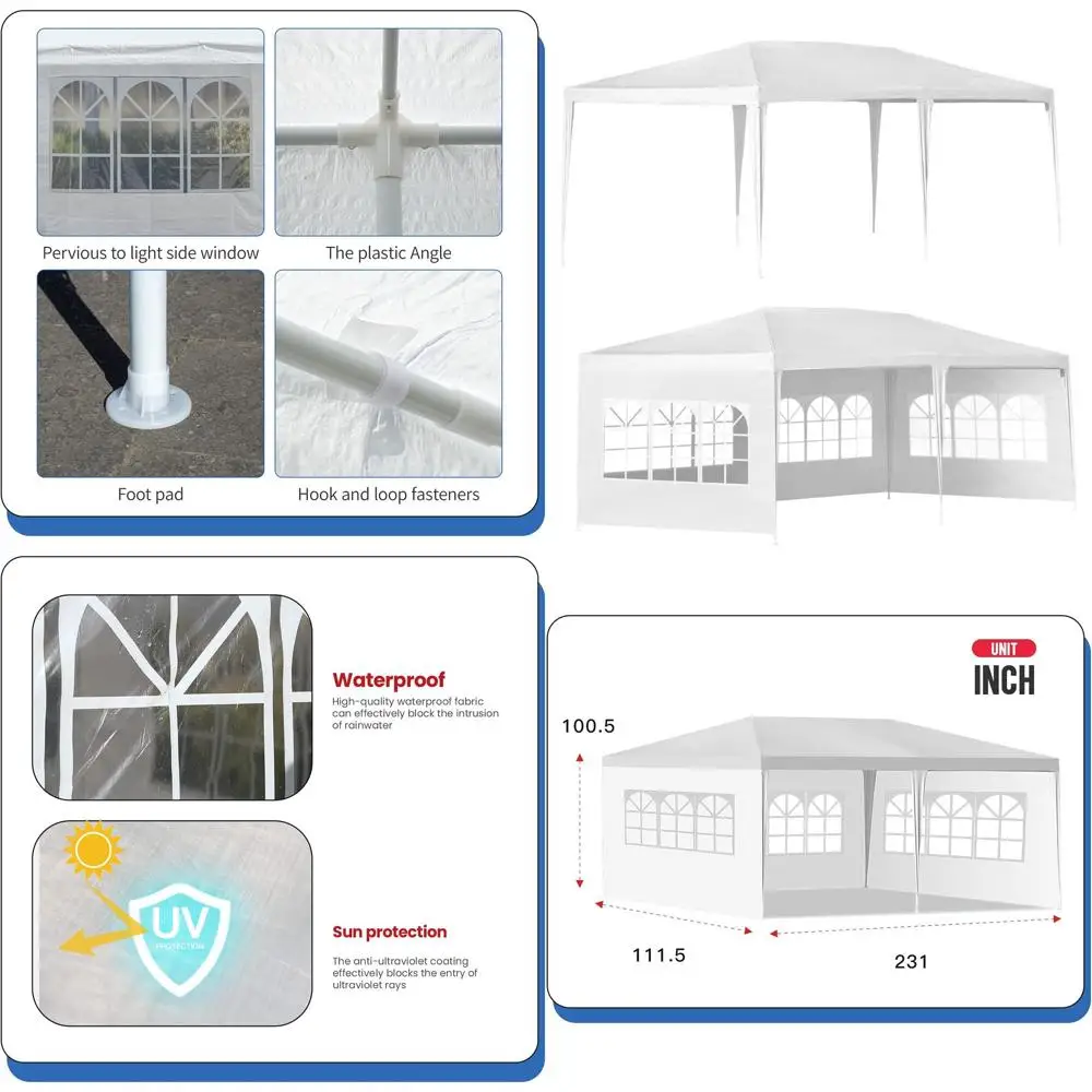 

Палатка с навесом для свадьбы на открытом воздухе размером 20 x 10 футов для садовых вечеринок и похожих мероприятий
