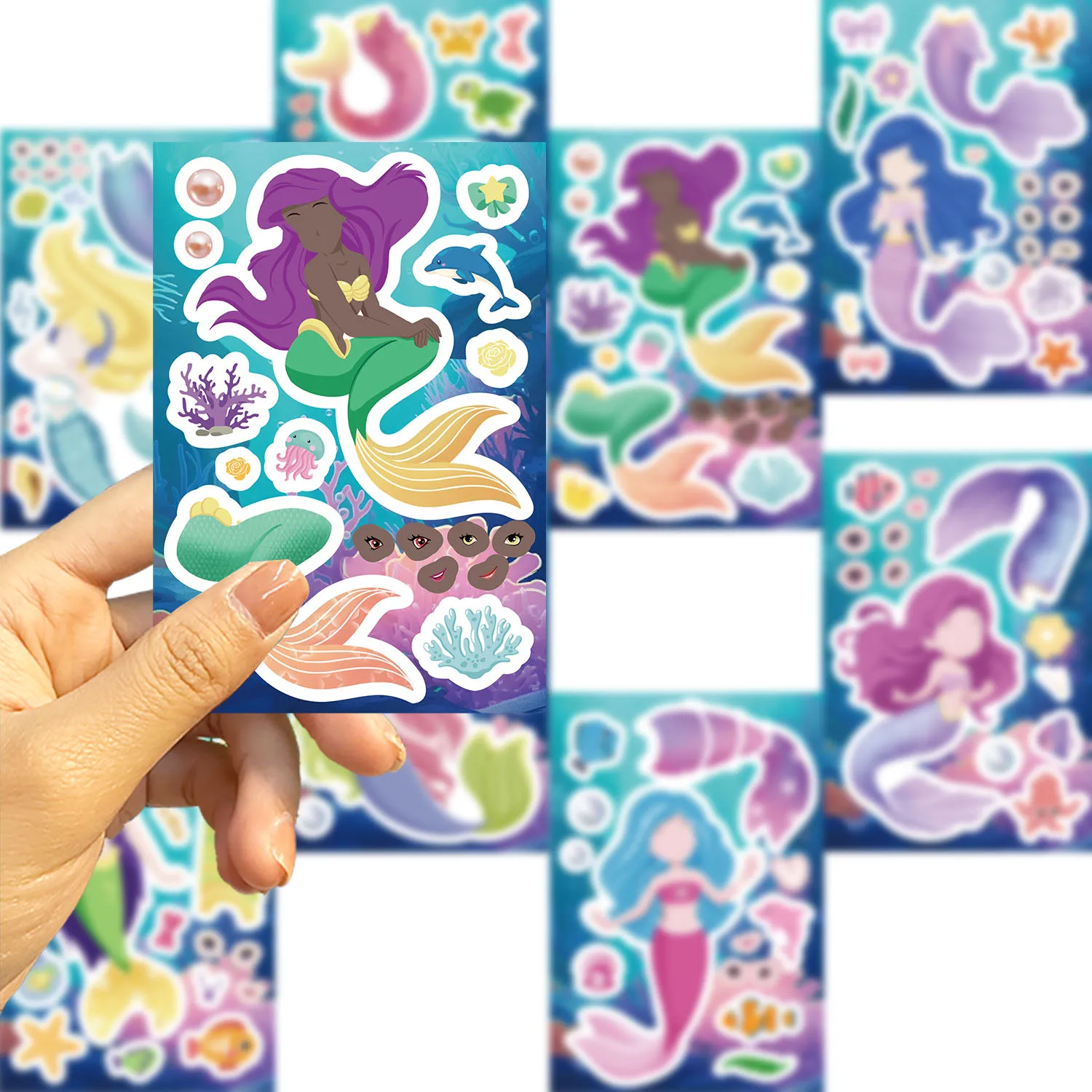 8/16/24 pezzi adesivo creativo sirena adesivo materiale adesivo per notebook fai da te