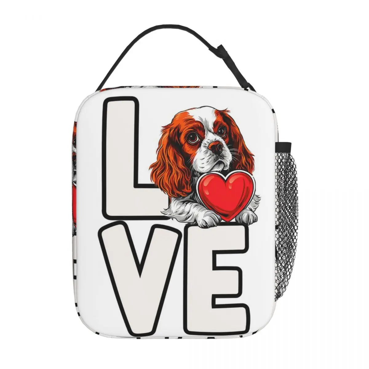 Cavalier King Charles Spaniel Dog Love Insulated Lunch Bag for Women Kids Leakproof Food Boxes Thermal Lunch Box Tote