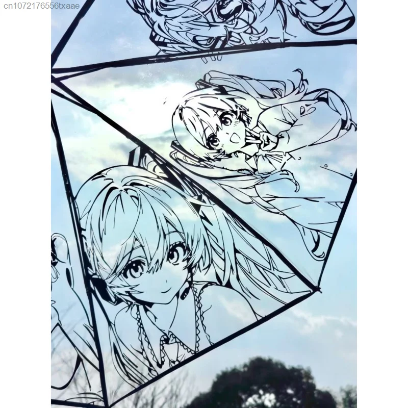 Anime Print Transparent Umbrella Cartoon Automatic Rainy Umbrella Japanese Style Comic Folding Umbrella Y2k Outdoor Accessories