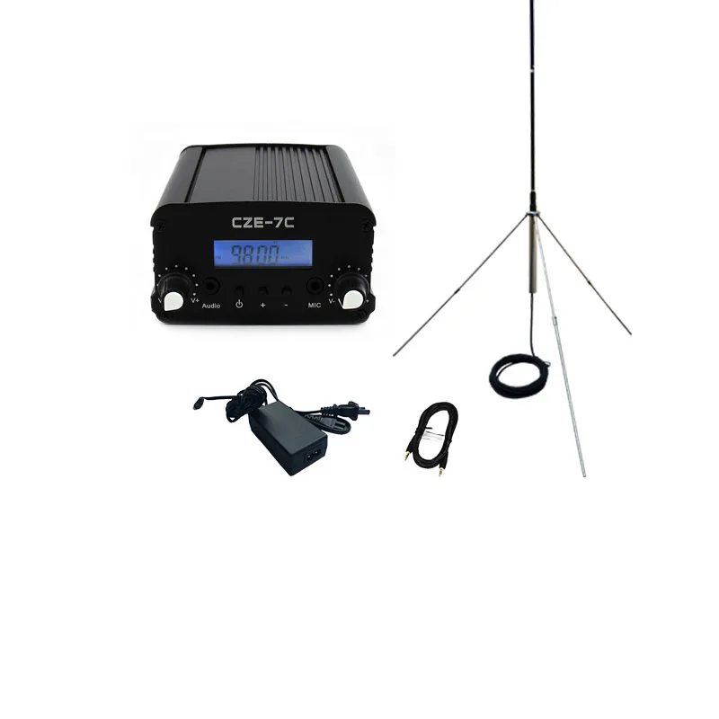 System Long Range Outdoor Antenna 8 Meters Cable Audio 7 Watts Wireless Stereo FM Transmitter FCC Certified Background Music