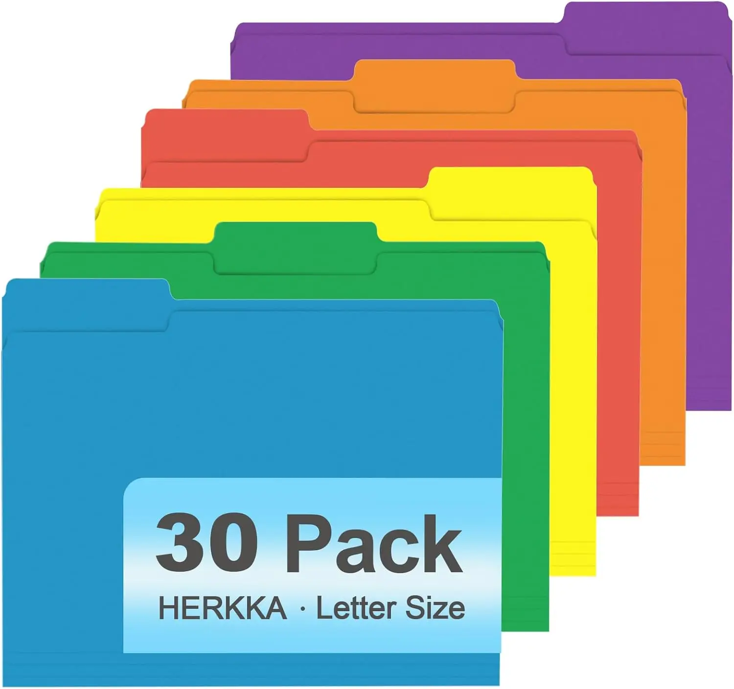 

30-Pack Colorful File Folders with 1/3 Cut Tabs, Letter Size for Office & Classroom Organization