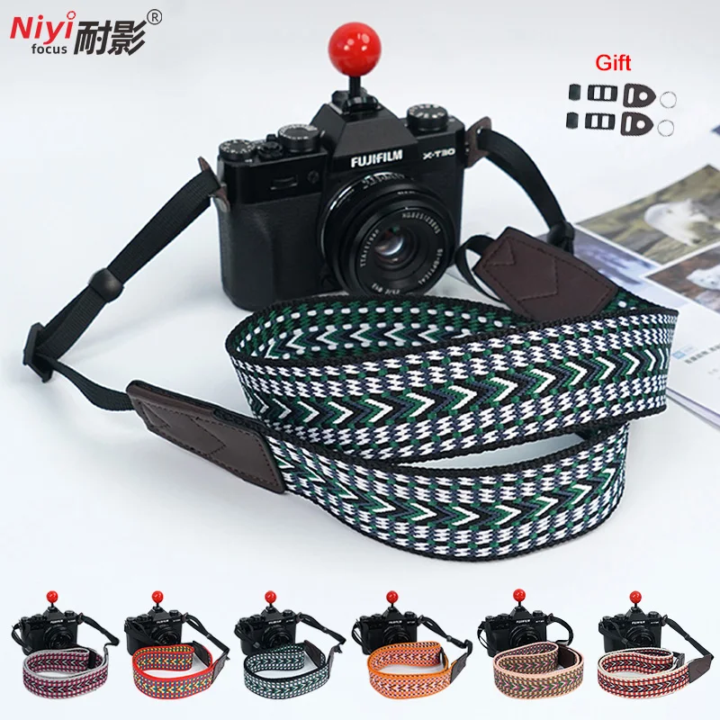 

Camera strap quick release wide lanyard Retro Ethnic Adjustable Neck Sling Belt suitable canon g7x mark iii sony zve10 fujifilm