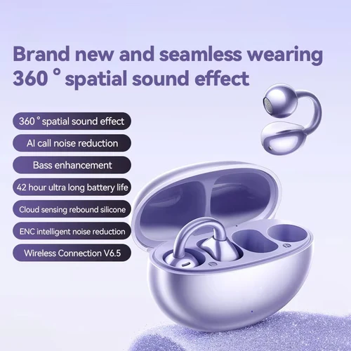 Imagen 2 del producto Auriculares inalámbricos con oreja abierta M91, auriculares ENC con Clip para la oreja, Bluetooth 5,4 HD, llamada, Control táctil, para Android iOS