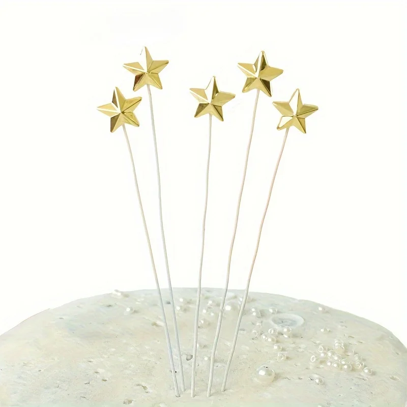 Décorations de gâteau en forme d'étoile 3D miniatures - Parfaites pour les célébrations d'anniversaire, les décorations de fête et les accessoires de pâtisserie