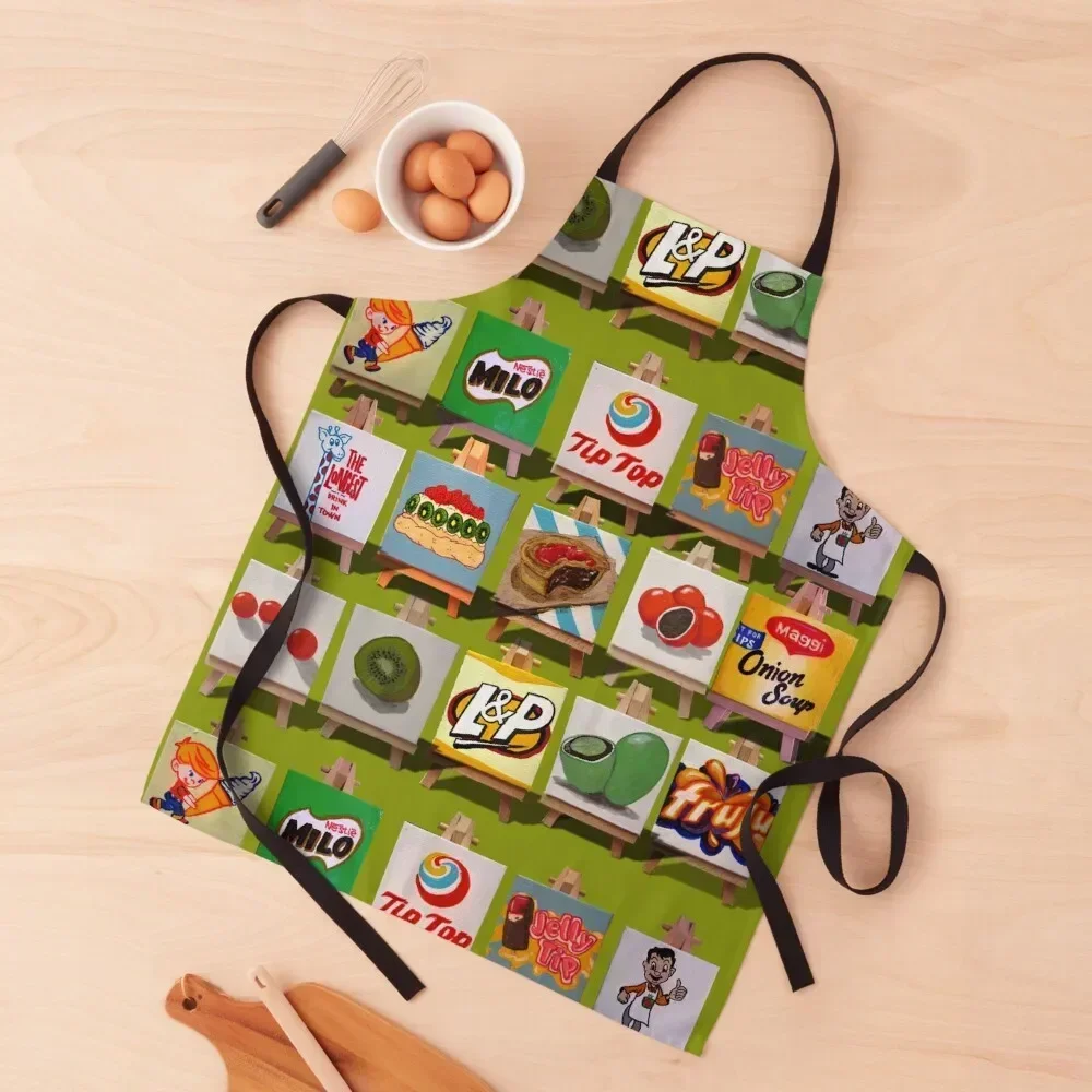 

Kiwiana Food and Drink icons Apron Costume Waiter Kitchens For Men Apron