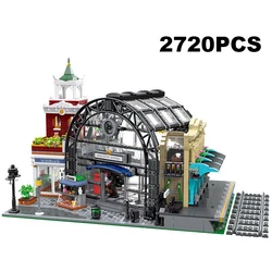 Creative The Meeting Point Station Building Block City Architecture Model MOC Street View assemblare mattoni giocattolo regalo per Kid Adult