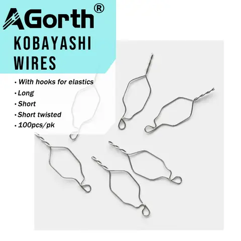 100Pcs/Box Dental Orthodontic Kobayashi Wire Ortho Metal Stainless Preformed Ligature Tie Dentisty Bracket Kobayashi Tie