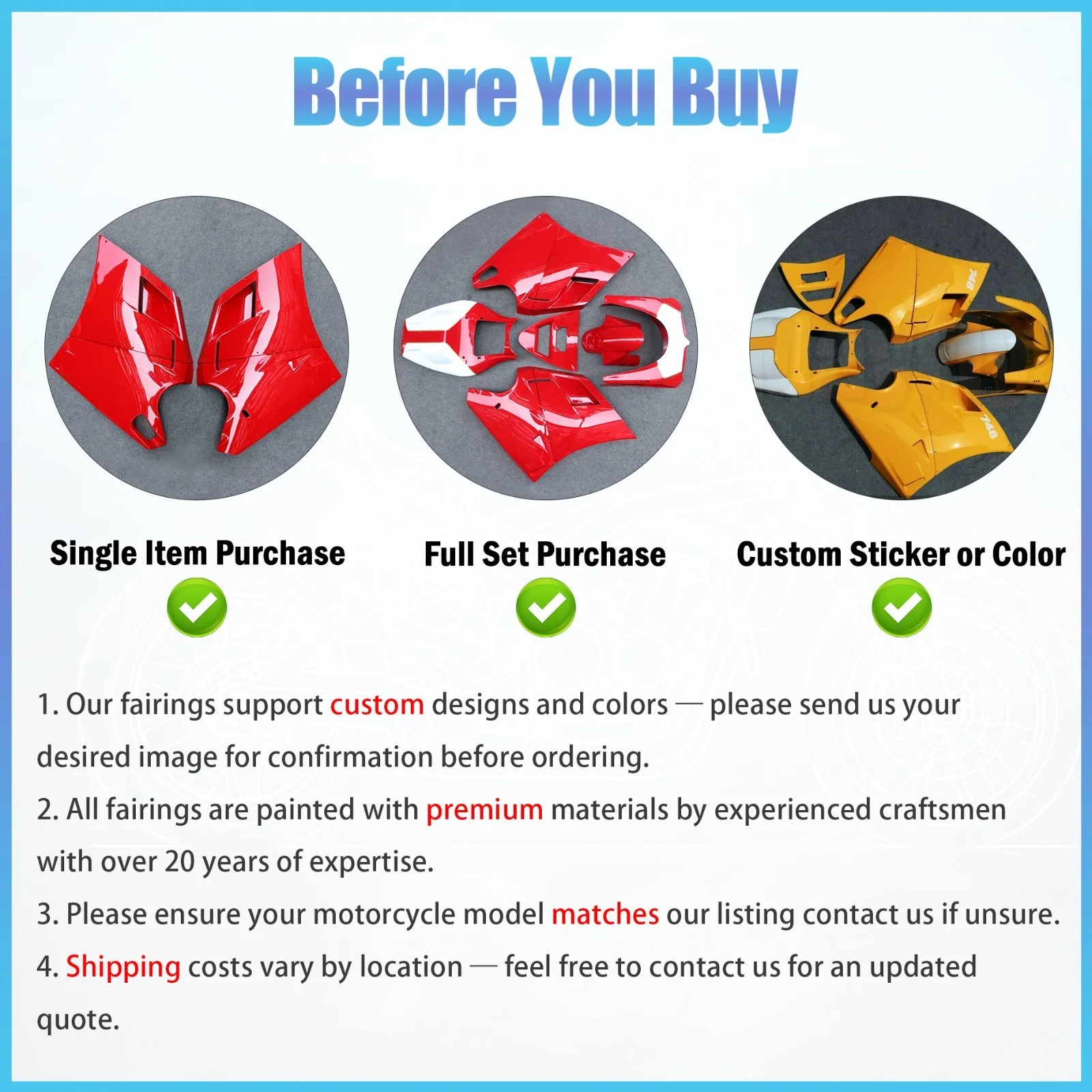 Fit For Honda VFR400 NC30 1988 - 1992 Fairing Set Kit Panel VF