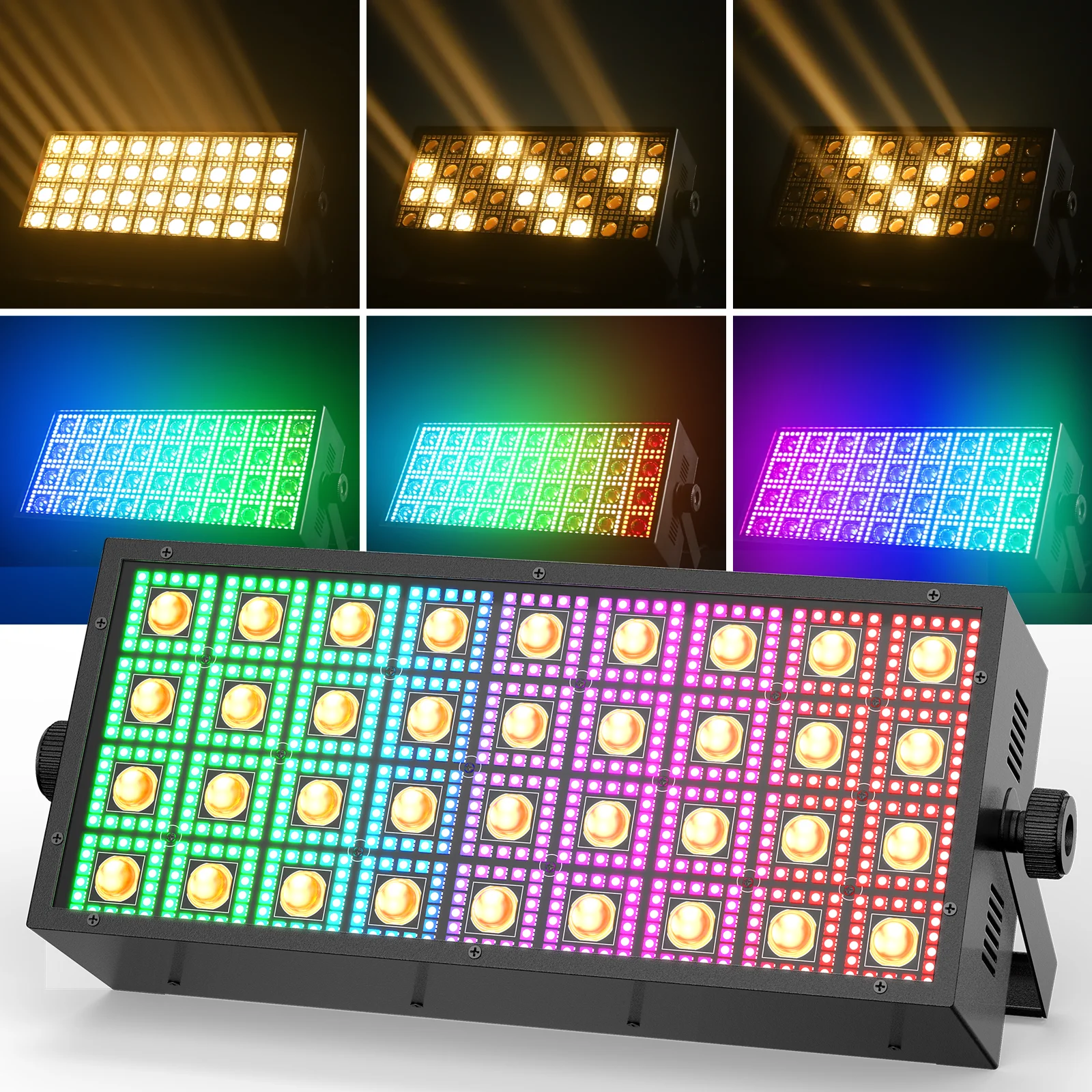 

U'King 2PCS 220W 648LED Beam Wall Washer Light DMX512 RGB Warm White Stage Light Strobe Effect for DJ Party Disco Wedding