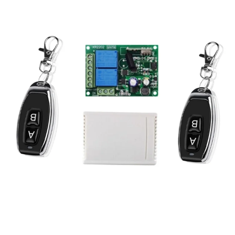 220V 2-Channel Wireless Remote Control Switch Module – Multifunctional Learning-Type Switch with Housing