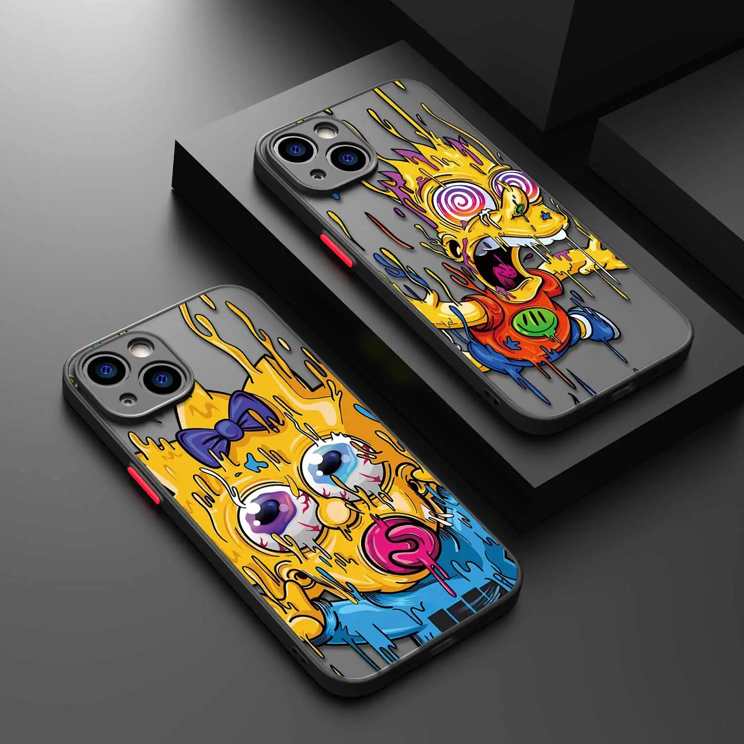 Matte Phone Case for iPhone 15 11 14 Pro Max 13 12 MINI XR X XS 8 7 6 6S Plus Disney The Simpsons Family